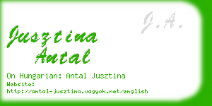 jusztina antal business card